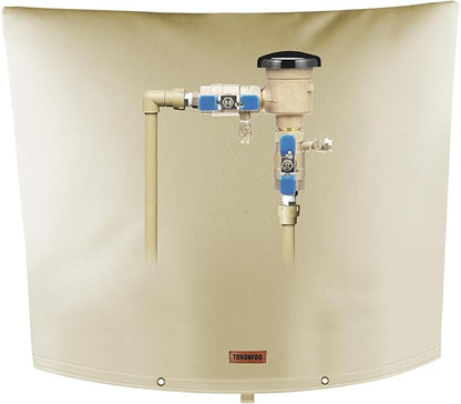 Backflow Preventer Pipe Insulation Cover (5°F) - Irrigation Sprinkler Valve Insulated Pouch - Water Well Pump Cover - Sturdy 5 Layers for Winter Freeze Protection, 28" W x 20" H, Beige