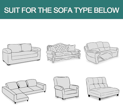 MYSKY HOME Couch Cover White Sofa Covers Small Chair Cover Geometrical Couch Recliner Cover for 1 Cushion Couch Washable Futon Sofa Throws Single Sofa Slipcovers for Dogs (Medium, 71" x 91", White)