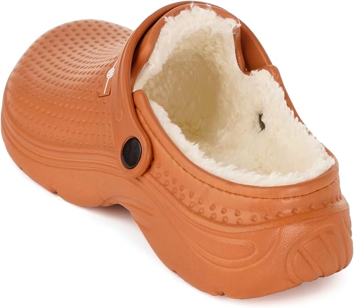 Womens Mens Fur Lined Clogs Waterproof Garden Shoes Winter Warm Fleece Lining Fuzzy House Home Slippers Indoor Outdoor Mules