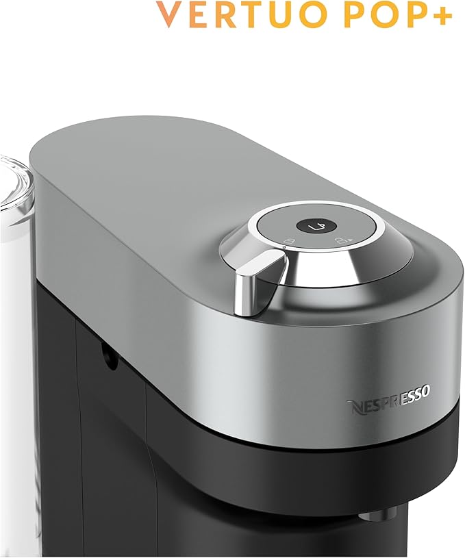 Nespresso Vertuo Pop+ Deluxe Coffee and Espresso Maker by Breville with Milk Frother, Titan
