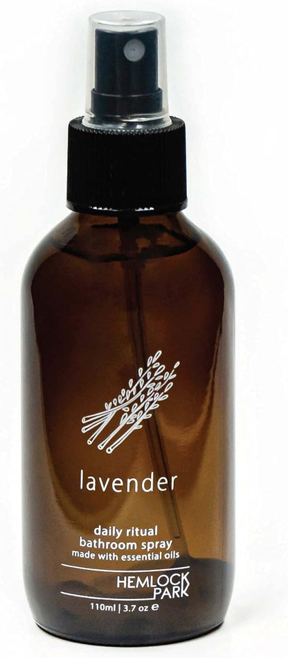 Hemlock Park Lavender Room Spray | Naturally Scent Your Space | Sustainably Made in USA with Essential Oils and Botanicals | 4 oz Glass Spray