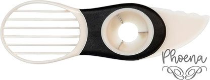 Avocado Fruit Slicer Pitter 3 in 1 Banana Dragon Fruit Peach Pear Passionfruit White & Black Kitchen Gadget Tool Comfortable to Grip Core Remover Food Safe Fruit & Vegetable PHOENA