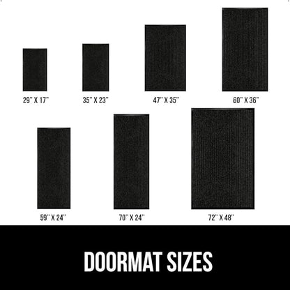 GORILLA GRIP Traffic Guard Door Mat, 70x24, Heavy Duty Welcome Mats, Commercial Office Space Doormat, Waterproof, Fade Resistant, Strong Rubber Backing, Low Profile, Shoe and Boot Scraper, Jet Black