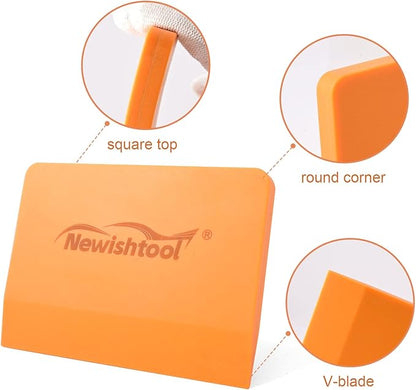 NEWISHTOOL Soft Silicone Small Squeegee for Vinyl, 2 PCS PPF Tools Window Tinting V-Blade Scraper for Window Film Application, Car Paint Protective Film Installation & Water Removal