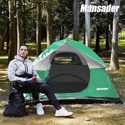 Camping Tent, Waterproof 2/3/4 Person Tents for Camping, Lightweight Easy Set Up Outdoor Hiking Tent Backpacking Tent with Carry Bag, Backpack Tent Suit for Family Beach Hiking Travel