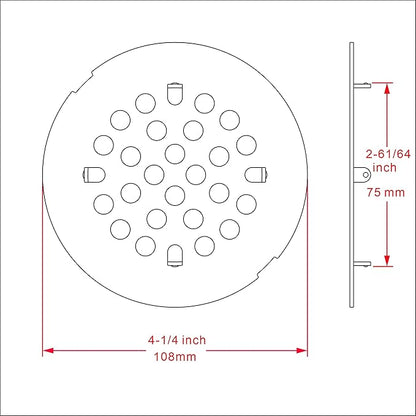 rrajj 4-1/4 (4.25) Inch(108mm) Round Snap-in Shower Floor Drain Cover Replacement Cover (Brushed Gold)
