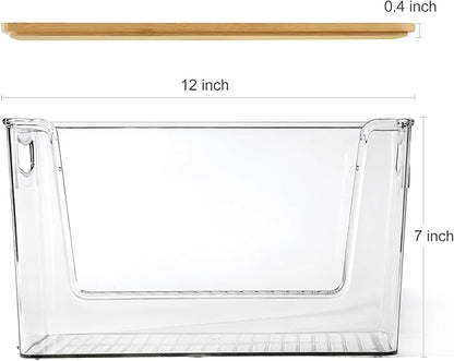 Pantry Organizers Storage, 2 Pack Stackable Kitchen Counter Bins for Onion Potato Garlic, Fruit Vegetable Produce Storage Space-Saving Countertop Organizer (12" x 7" x7")