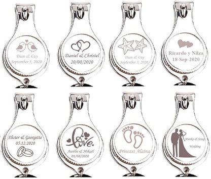 100pcs-Personalized 4 in 1 Multi Function Bottle Opener, Nail Clipper, Wedding Favors Brewery, Private Customized, Sliver, Multitool Gifts for Men