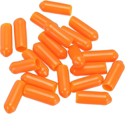 uxcell 20pcs Rubber End Caps 5mm(3/16") ID Vinyl PVC Round Tube Bolt Cap Cover Screw Thread Protectors,Orange