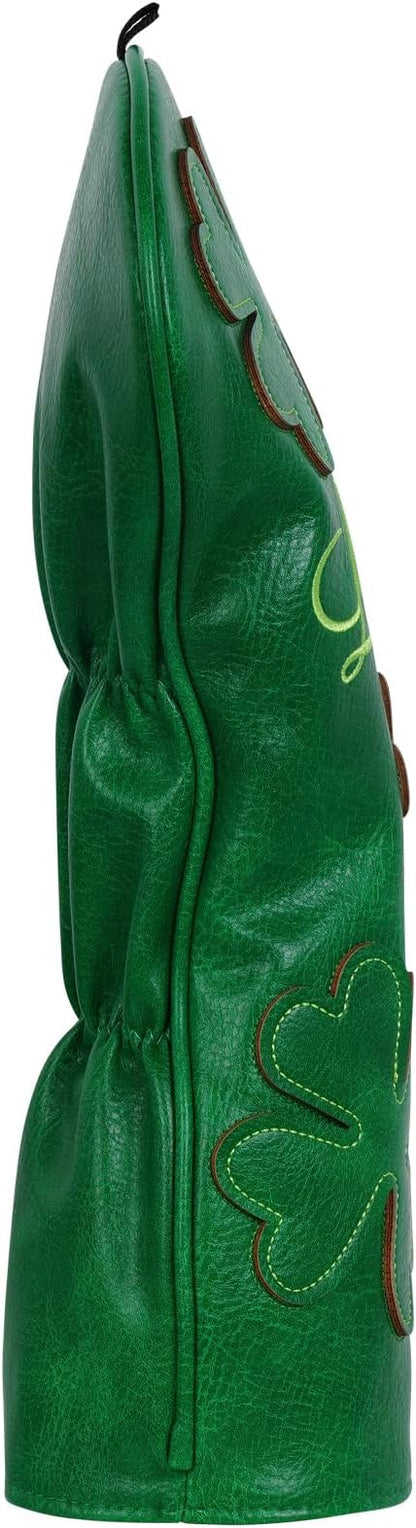 Golf Headcovers Golf Club Head Covers Four Leaf Clover Good Luck Charm - Clover Style Premium Leather Driver Fairway(FW) Wood Hybrid(UT) with Number Tags