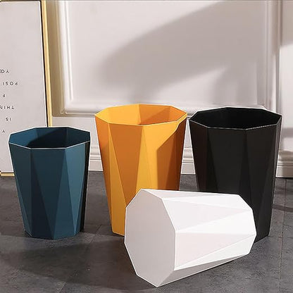 Small Bathroom Trash Can 2 Pack Garbage Can 1.8 Gallon Waste Basket for Dorms Toilets Bedrooms Offices, White
