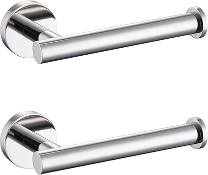 TASTOS Toilet Paper Holder SUS304 Stainless Steel Round Size Polished Chrome 2 Pack