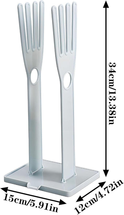 Kitchen Glove Holder Kitchen Glove Stand Holder Rubber Glover Drying Dryer Rack Reusable Rubber Glove Clothes Drying Rack for Dish Gloves and Rags (Blue)