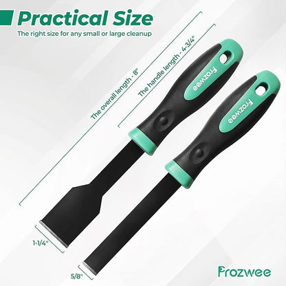 2PCS Carbide Scraper Set(1-1/4 inch & 5/8 inch),Super Gasket Scraper with Durable Tungsten Tip for Remove Gaskets, Carbon and More from Varied Surfaces