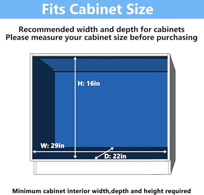 2 Tier Individual Pull Out Cabinet Organizer 28½" W x 21½" D, Heavy Duty Cabinet Pull Out Shelves, Slide Out Drawers Organization for Kitchen Cabinets Bathroom