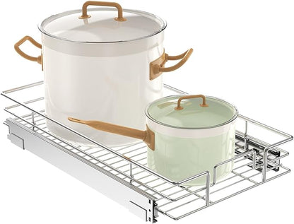 LOVMOR Pull Out Cabinet Organizer 9" W x 21½" D, Kitchen Cabinet Pull Out Shelves Slide Out Storage