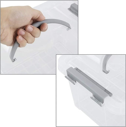 6-Pack 6 L Plastic Storage Containers Latch Storage Box with Lids