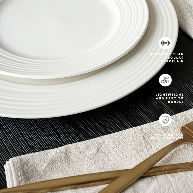 New Bone China 12 Piece Dinnerware Set, Santorini Collection, Daily Use China