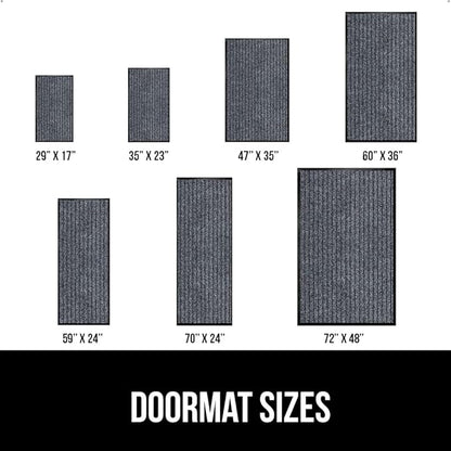 GORILLA GRIP Traffic Guard Door Mat, Heavy Duty Welcome Mats, Commercial Office Space Doormat, Waterproof, Fade Resistant, Strong Rubber Backing, Low Profile, Shoe and Boot Scraper, 35x23, Gray