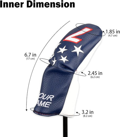 Blue and White Stars Hybrid Iron Head Covers