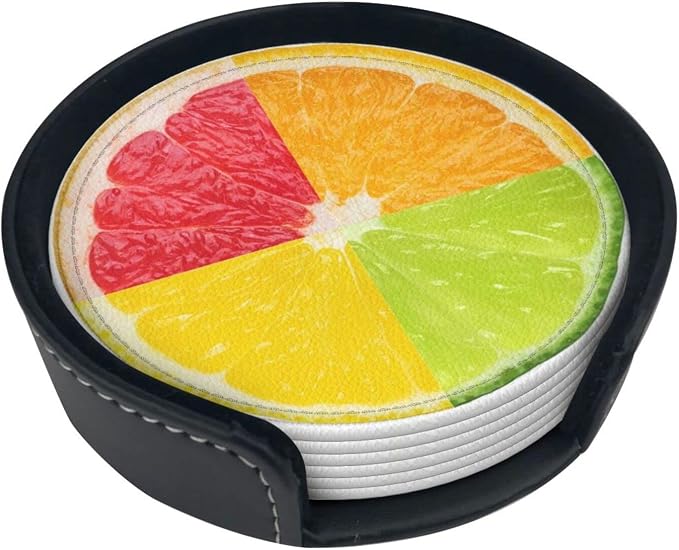 6 Pack Tropical Colorful Lemon Coaster