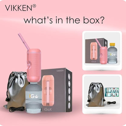 VIKKEN® 250ml iGo X Portable Travel Bidet USB-Type C Rechargeable Electric Mobile Handheld Ultra Strong Water Spray Personal Hygiene Self Care for Women & Men