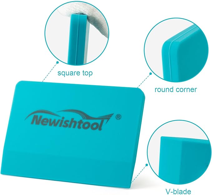 NEWISHTOOL Soft Silicone Small Squeegee for Vinyl, 2 PCS PPF Tools Window Tinting V-Blade Scraper for Window Film Application, Car Paint Protective Film Installation & Water Removal