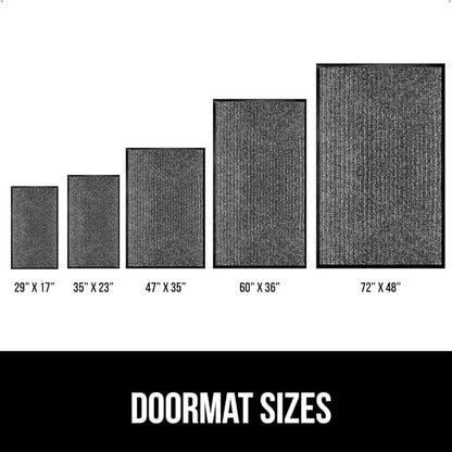 GORILLA GRIP Traffic Guard Door Mat, Heavy Duty Welcome Mats, Commercial Office Space Doormat, Waterproof, Fade Resistant, Strong Rubber Backing, Low Profile, Shoe and Boot Scraper, 29x17, Light Gray
