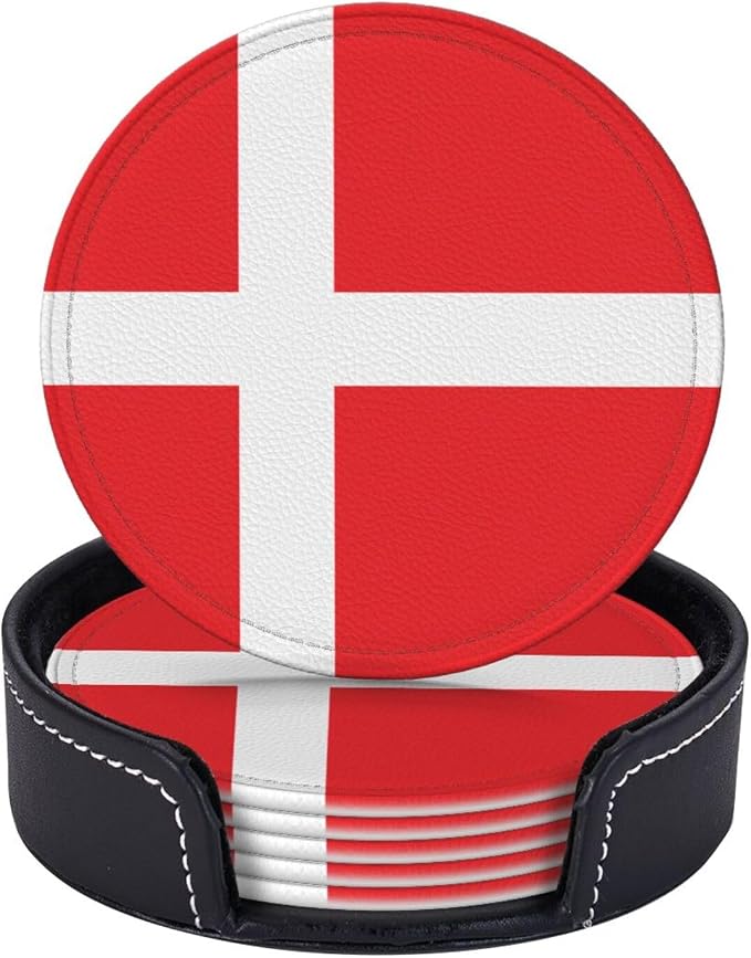 Danish Flag Coasters for Drinks