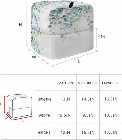 Eucalyptus Leaves Stand Mixer Dust Cover with Storage Pocket & Handles, Fits All Tilt Head & Bowl Lift Spring Botanical Vines Kitchen Appliance Cover Organizer Watercolor Bag Accessories, 4.5-5 Quart