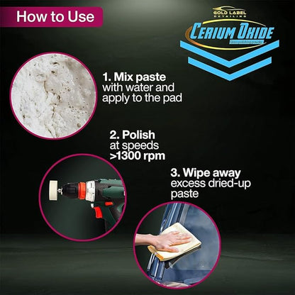 Optical Grade Cerium Oxide 8oz Glass Repair Powder | Glass Window and Windshield Repair