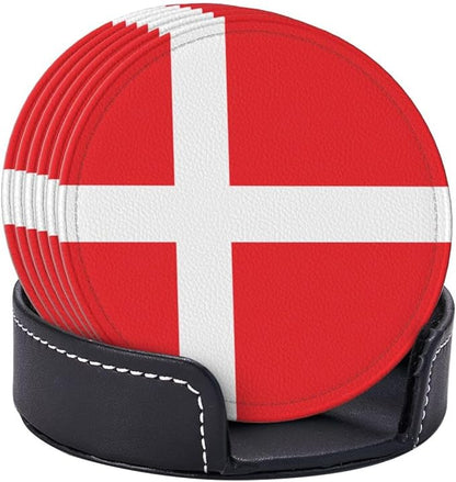 Danish Flag Coasters for Drinks