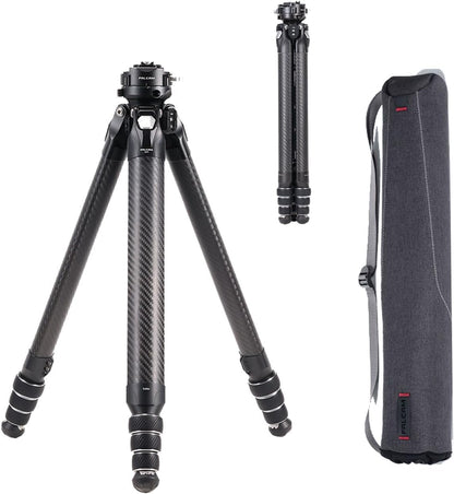 Falcam TreeRoot 61" F38 Pro Quick Lock Travel Tripod,with 360 Degree Damping Ball Head Load Capacity 5kg/11lbs,Carbon Fiber Tripod with F22 Interfaces, 1/4" Screw,Carry Strap Holes for Cameras
