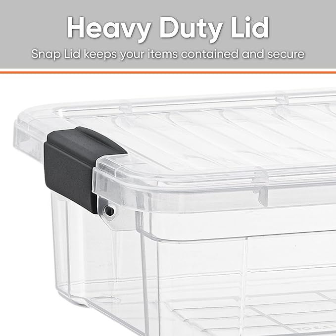 Superio Clear Storage Bins with Lids, Stackable Storage Box with Latches and Handles, Extra Small, 2 Pack 2 Quart