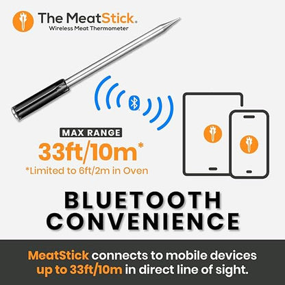 MeatStick WiFi Bridge Set | 2-Probe Package | Smart Wireless Meat Thermometer | Unlimited Range Digital Food Probe with Bluetooth | for Smoking, Grilling, BBQ, Air Fryer, Deep Frying, Oven, Rotisserie