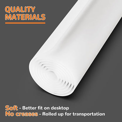 Warome Silicone Mat,47"x 23" Silicone Mats for Kitchen Counter, Waterproof Heat Resistant Mat, Extra Large Countertop Protector, Nonstick Baking Mat,Shipped No Creases- White Translucent
