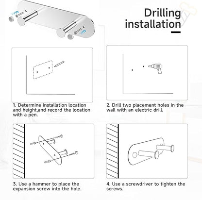 Ironing Board Holder Wall Mount,Ironing Board Hanger with Removable Hooks, Laundry Rooms Stainless Steel Ironing Boards Hook for Wall for Y or T Leg