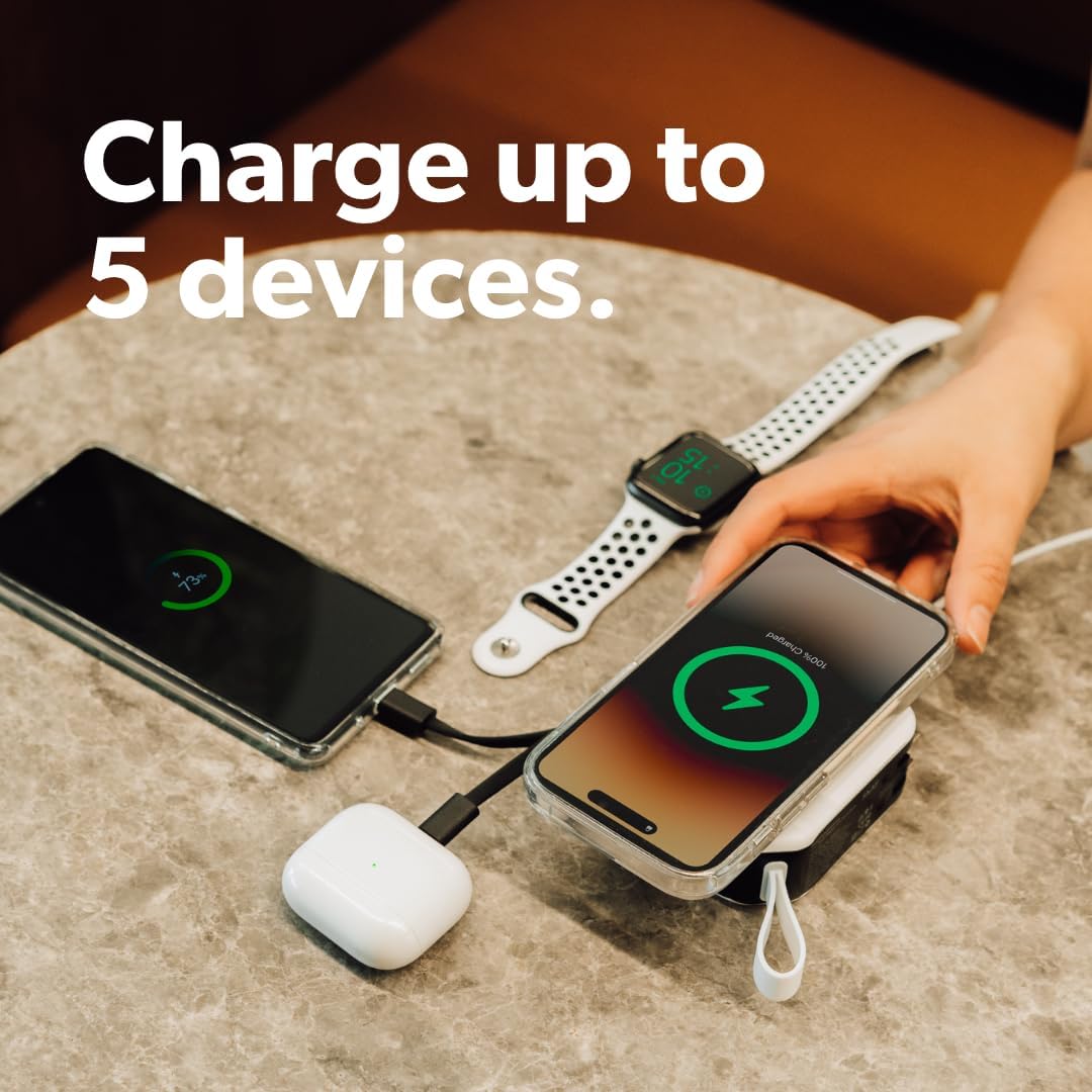 PowerPack Universal - 5 in 1 MagSafe Compatible Travel Charger | Universal Adapter | Travel Power Bank | Included Adapter Plug (Midnight Black)