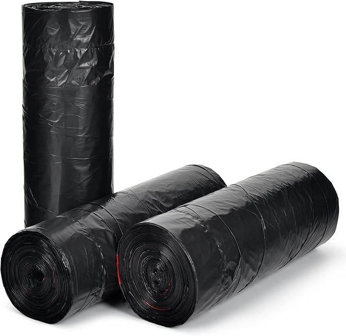 Ultra Strong 15 Gallon Drawstring Trash Bags (102 Count) Large Heavy Duty Thicken Plastic Tall Kitchen Garbage Bags Black for Kitchen Office Lawn Yard