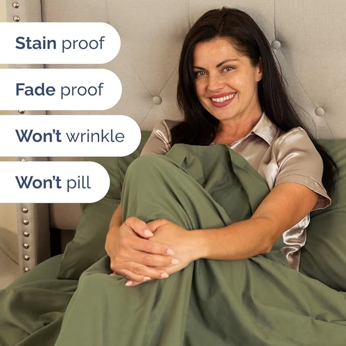 Extra Deep Pocket Queen Sheet Set - 4 Piece Breathable & Cooling Bed Sheets - Hotel Luxury Sheet Set - Soft, Wrinkle Free & Comfy - Easily Fits Extra Deep Mattresses - Deep Pocket Sage Green Sheets