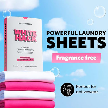 Fragrance Free Laundry Detergent Sheets | Clothes Detergent Laundry Soap Sheets for Travel - Mess-Free, Ultra Concentrated, Recyclable Packaging, Stain Fighting | Unscented, 120 Count