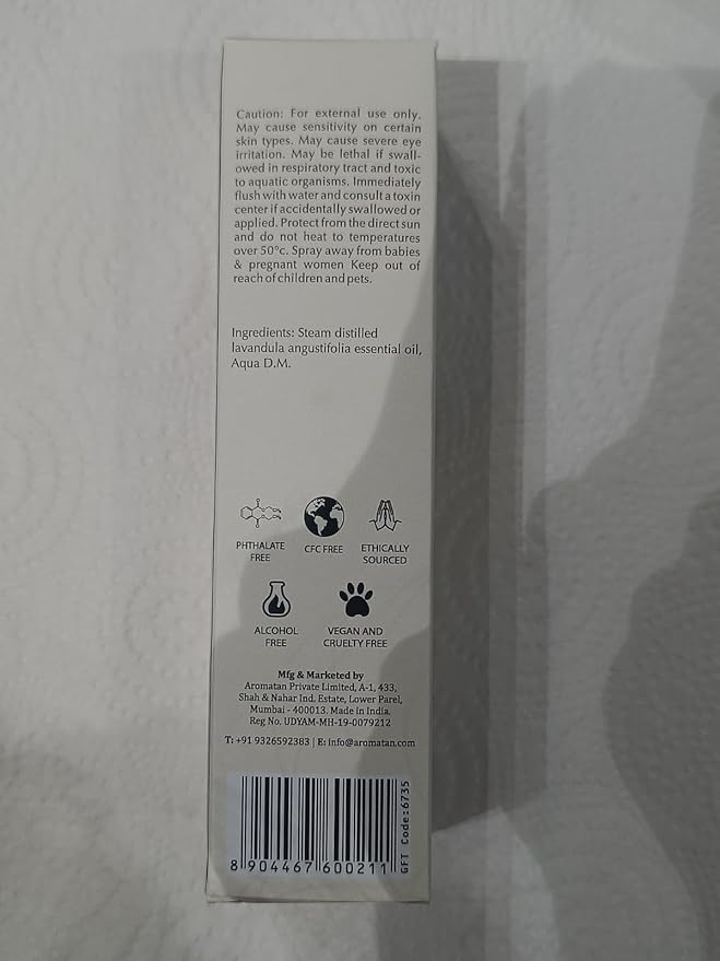 Lavender Room, Linen & Pillow Spray by Aromafume | 100ml/3.38 fl oz | with Pure Lavender Essential Oil | Aromatherapy Spray for Relaxation, Sleep & Stress Relief | Mist for Bedding, Fabrics