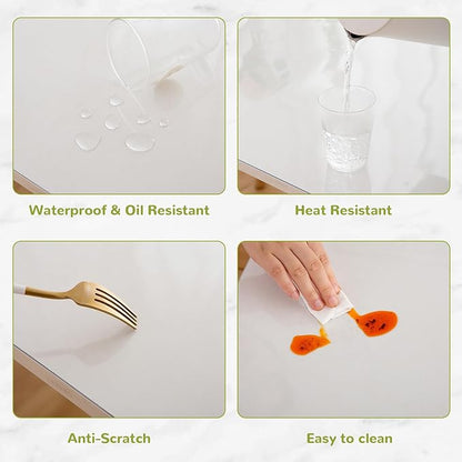 34 x 60 Inch Clear Table Cover Protector, Clear Table Protector for Dining Room Table, 1.5mm Plastic Table Cover, Waterproof Table Pad for Kitchen, Office