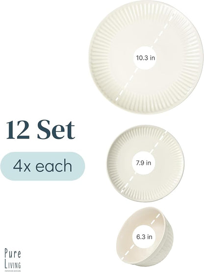 12 Piece Stoneware Dinnerware Set