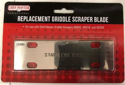 Replacement Blade for Chef Master Griddle Scraper by FryOilSaver Co., 5 1/2" Wide x 1.2mm Thick Stainless Steel Reversible Blade Fits to Most Griddle Scrapers, Double Beveled Edge for Chrome Griddles