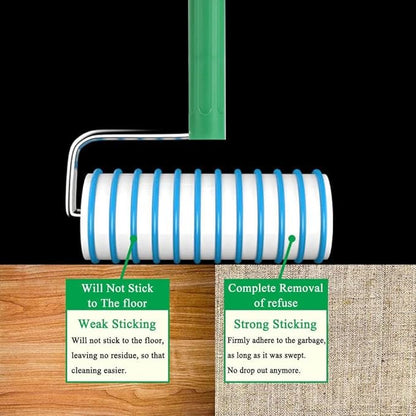 UNIKON Lint Roller Sticky Roller Pet Hair Roller, Long Handle Sticky Mop with 4-Foot Extendable Handle 30 Sheets, Green