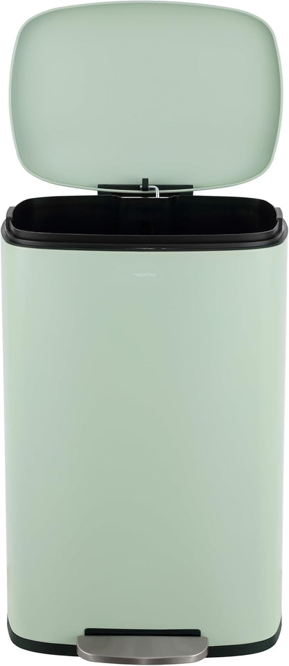 happimess HPM1011H Curtis 8-Gallon Step-Open Trash Can, Fingerprint Resistant, Modern, Minimalistic for Home, Kitchen, Laundry Room, Office, Bedroom, Bathroom, Pistachio Gelato