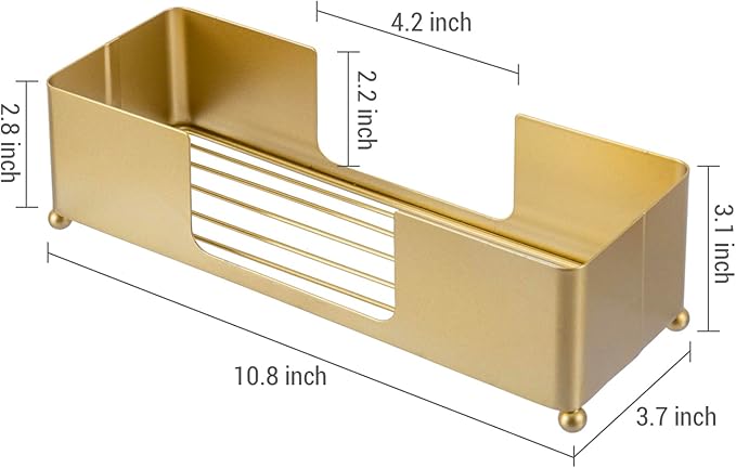 MyGift Modern Brass Tone Metal Tabletop Folded Hand Towel Holder, Commercial Countertop Tissue Dispenser Tray for Trifold, C-Fold and Z-Fold Towels, Set of 2