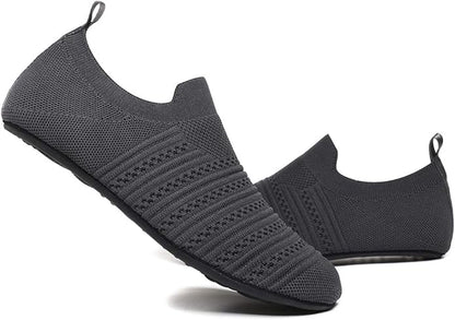 QZKDM Lightweight Slip on Grip Indoor House Slippers Barefoot Non Slip Home Exercise Yoga Shoes for Men Women