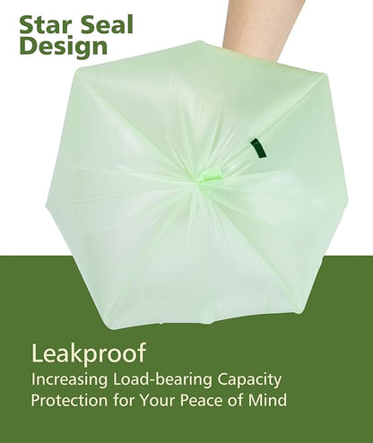 1.6 Gal Small Compost Bags for Countertop Bin with Handle Tie, AYOTEE Composting Bags for Kitchen Compost Bins,100 Pack, 1.2-1.6 Gallon Compost Bin Bag, Small Trash Bag, Odor Control